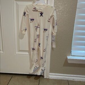 Carter's Cream One Piece with Blue and Purple Print